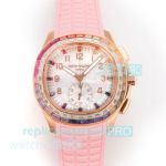 Swiss 1:1 Replica Patek Philippe V2 Aquanaut Luce Rainbow Diamond Pink Rubber Strap Watch 